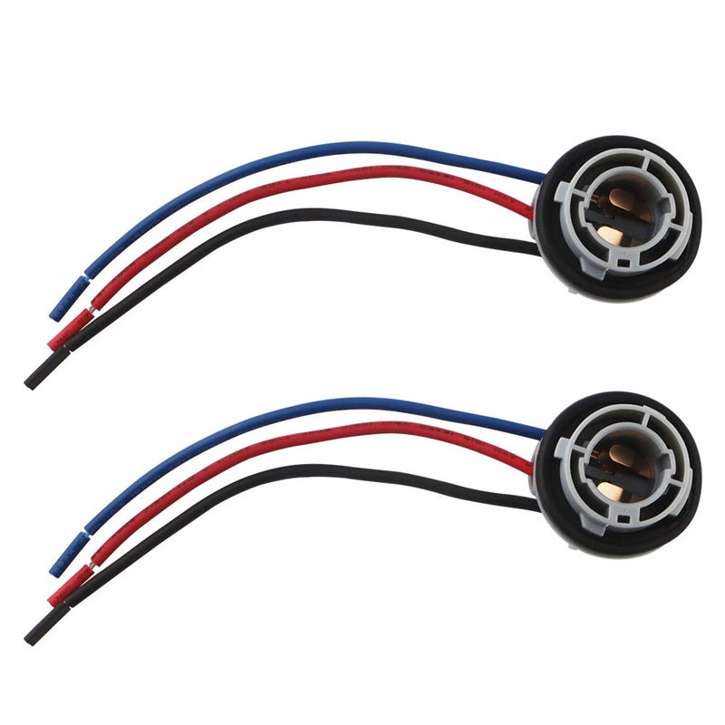 GLL Stradard 1157 LED Bulbs Socket Holder Auto Car Plastic Waterproof Turn Signal Tail Stop Rear Brake Light Base Harness Plugs Connectors Pre-wired Wiring Sockets - Image 1